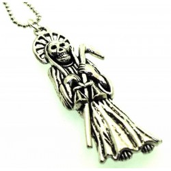 Metal Santa Muerte Chain Pendant